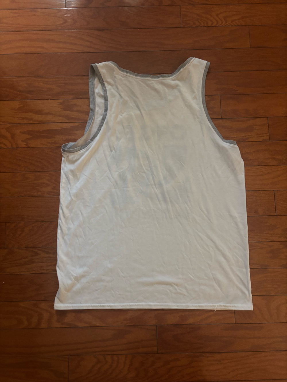 Oakley White Tank with Gray Trim and Navy Logo - Picture 3 of 3
